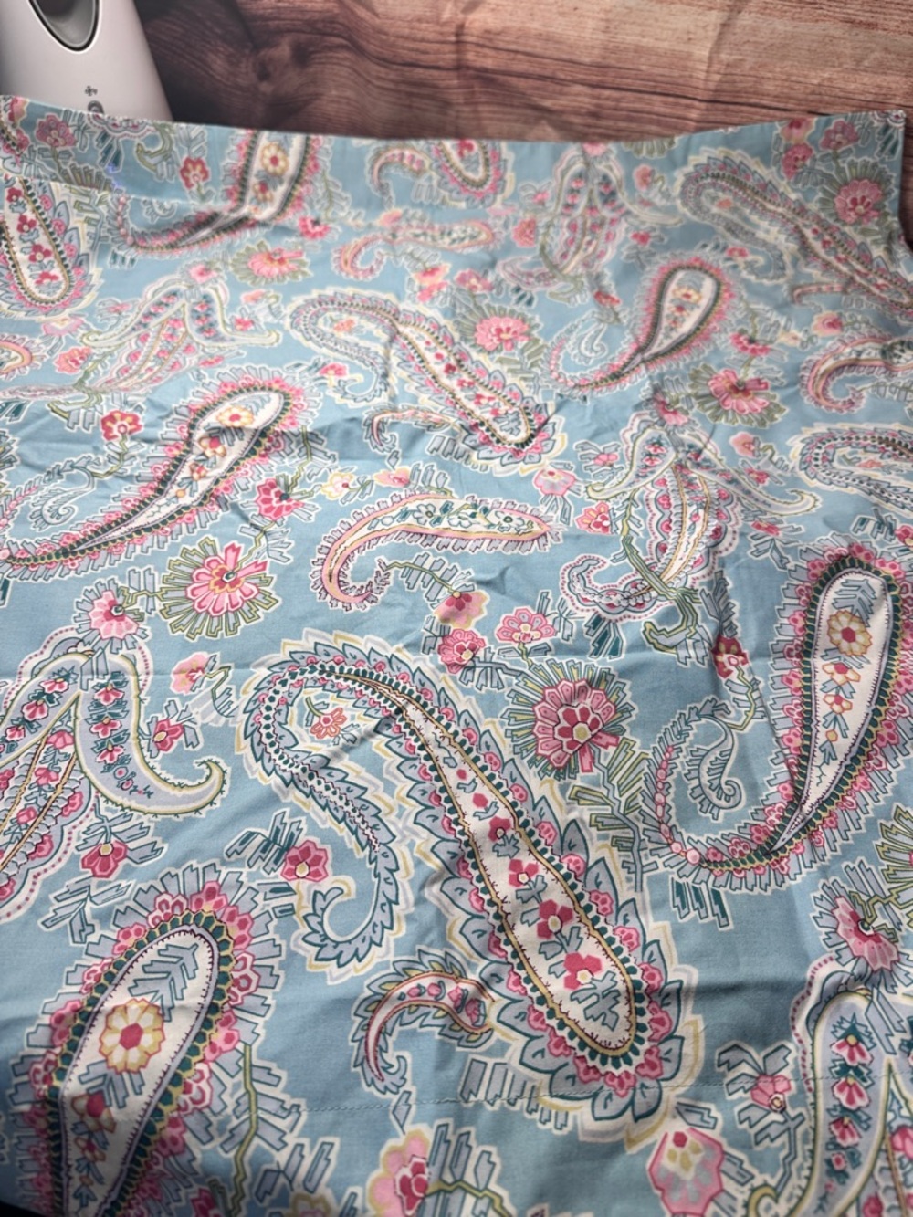 Pottery Barn "Light Blue Paisley" Euro Pillow Sham 30x30 New